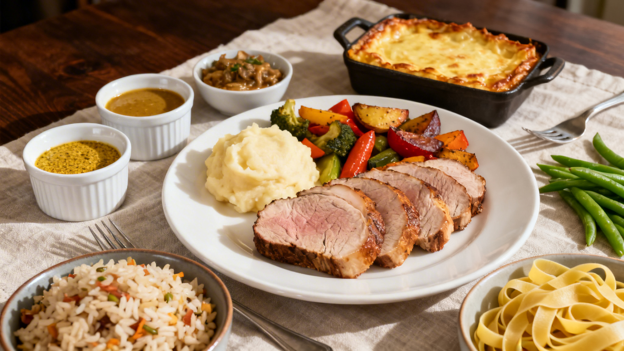 Assiette d’accompagnements pour filet mignon variés et gourmands