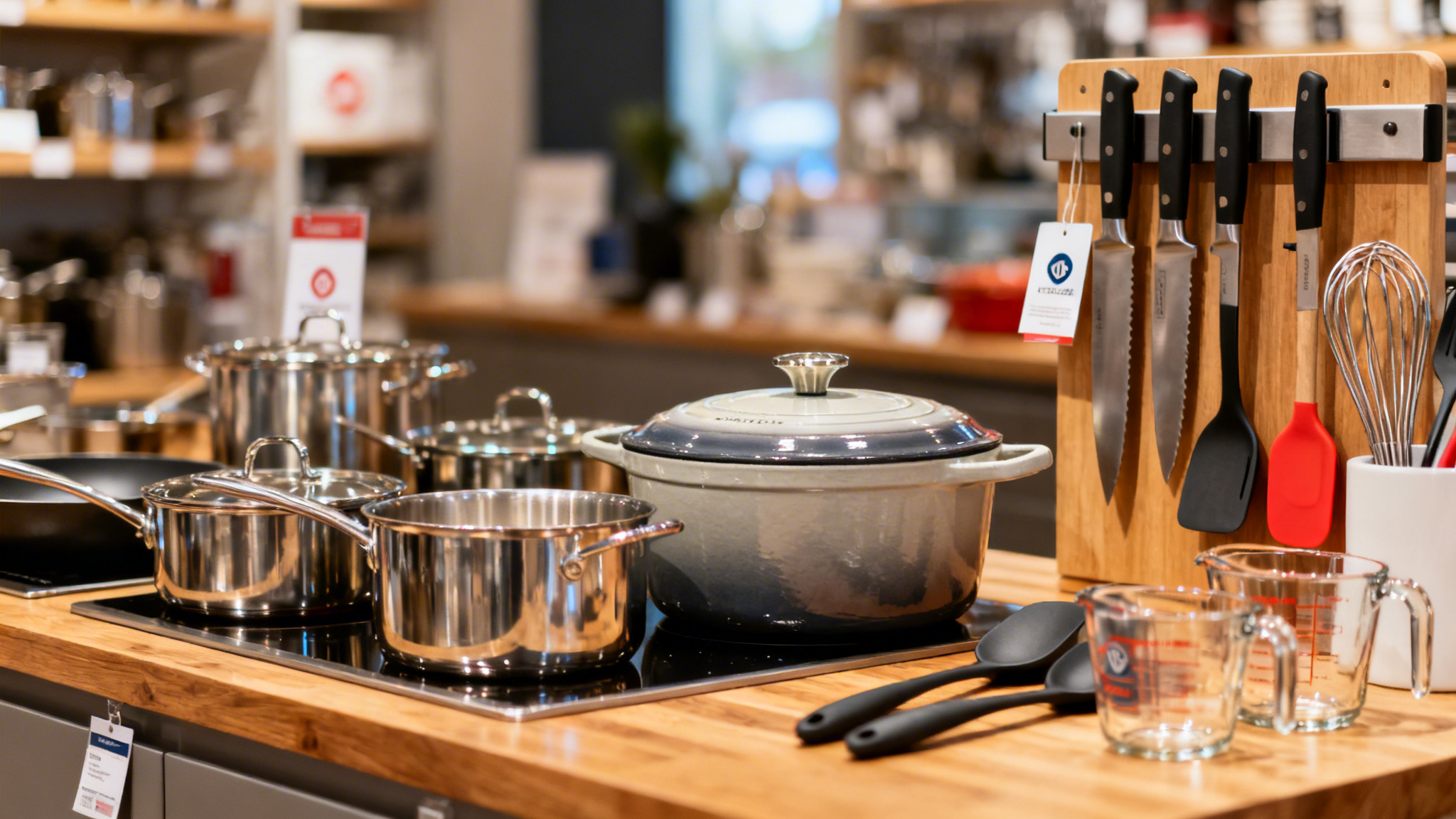 Achat d’ustensiles de cuisine chez un spécialiste, grandes marques