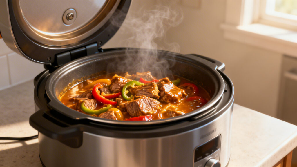 Axoa en autocuiseur, cuisson sous pression 10-12 minutes