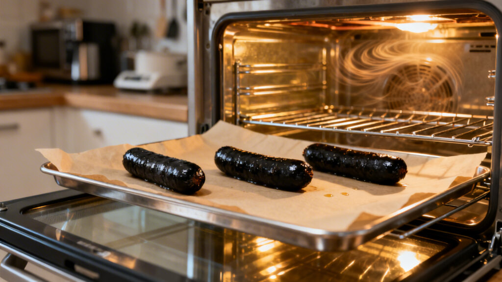 Boudin noir au four chaleur tournante, 15 à 20 minutes