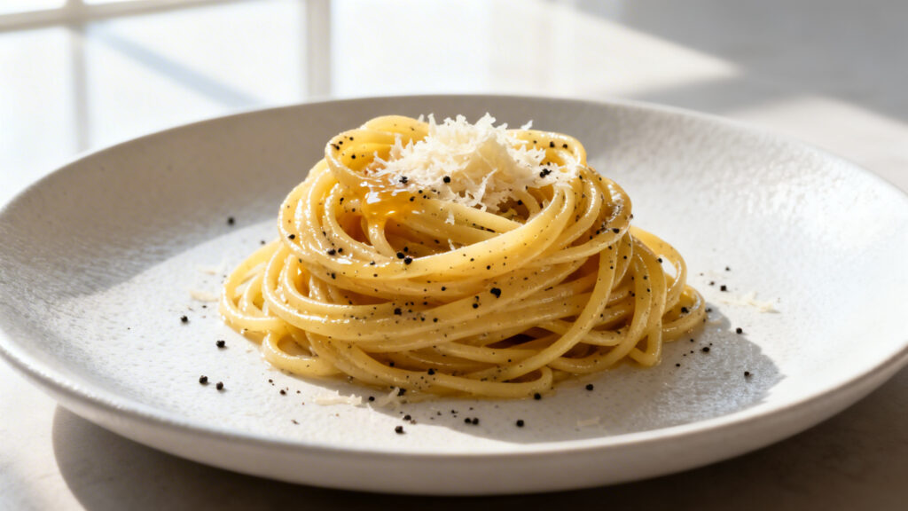 Pâtes cacio e pepe au pecorino et poivre noir