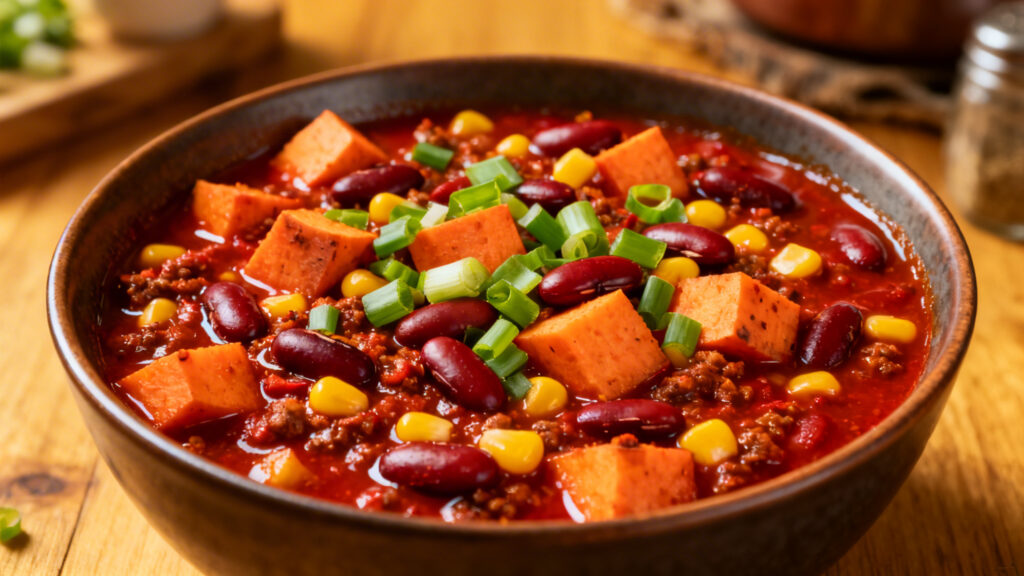 Chili patate douce avec haricots rouges