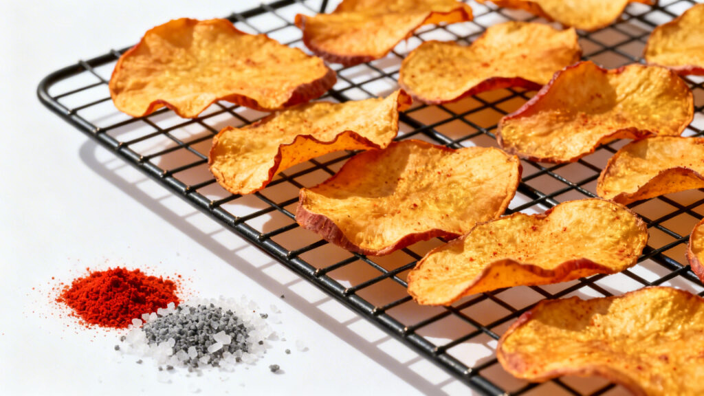 Chips de patate douce croustillantes au four