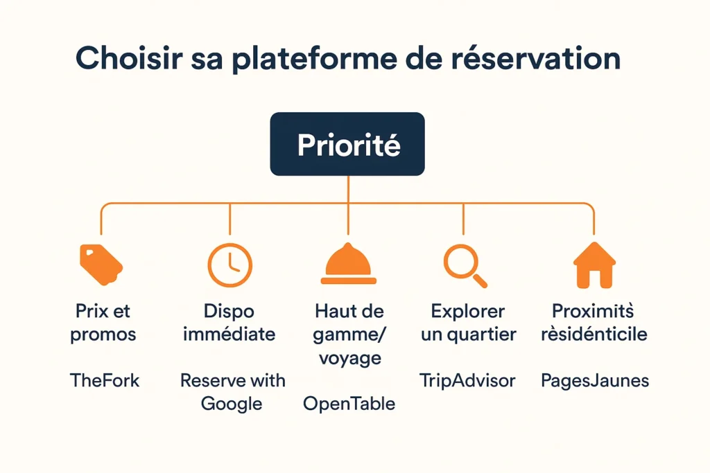 Arbre de décision pour choisir une plateforme de réservation