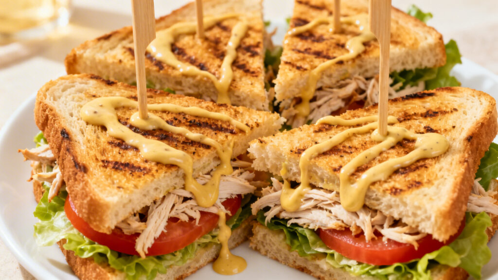 Sandwich midi rapide au poulet et sauce yaourt