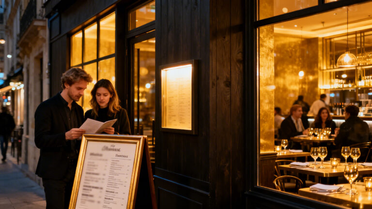 Devanture soignée et carte visible pour savoir comment choisir un restaurant