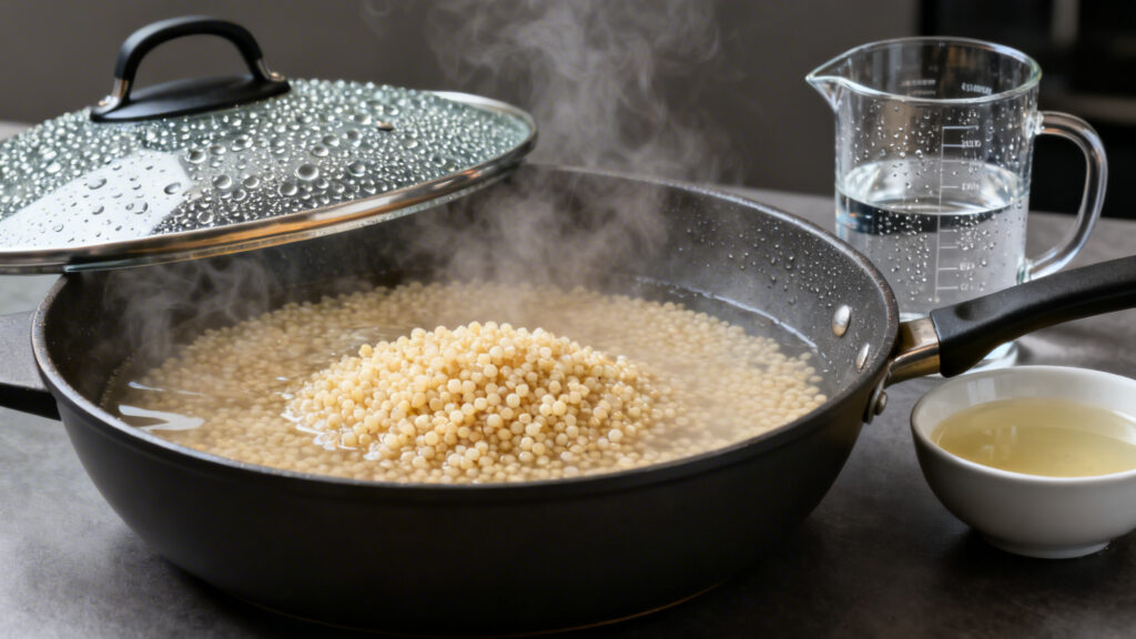 Cuisson par absorption du boulgour, ratio eau précis à couvert