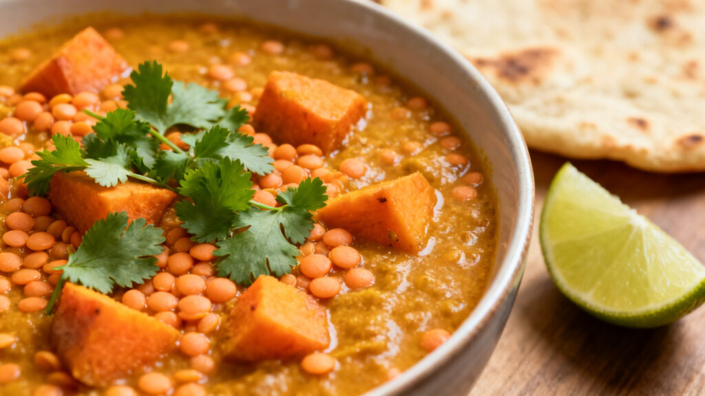Dahl de lentilles corail et patate douce