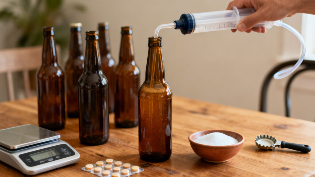 Embouteillage d’hydromel pétillant avec sucre de priming