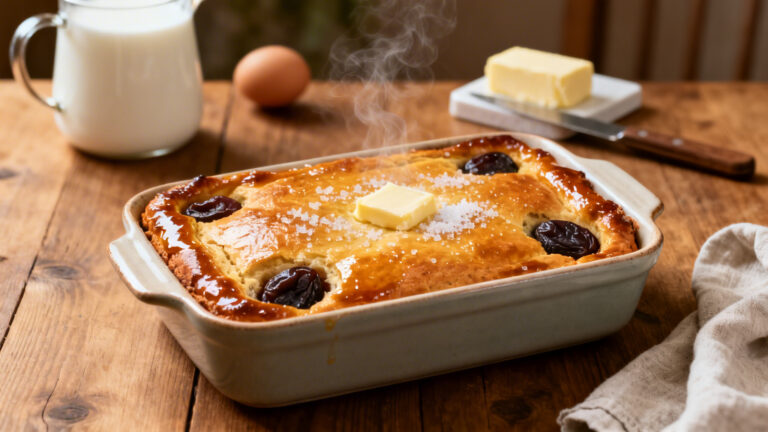 far breton recette de grand-mère au beurre salé, doré et brillant