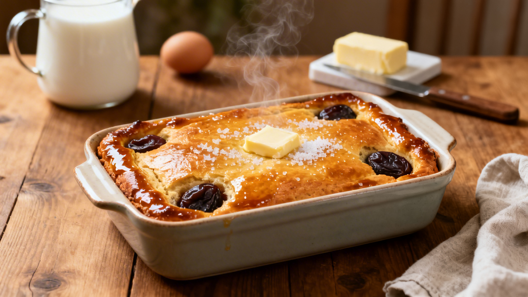 far breton recette de grand-mère au beurre salé, doré et brillant