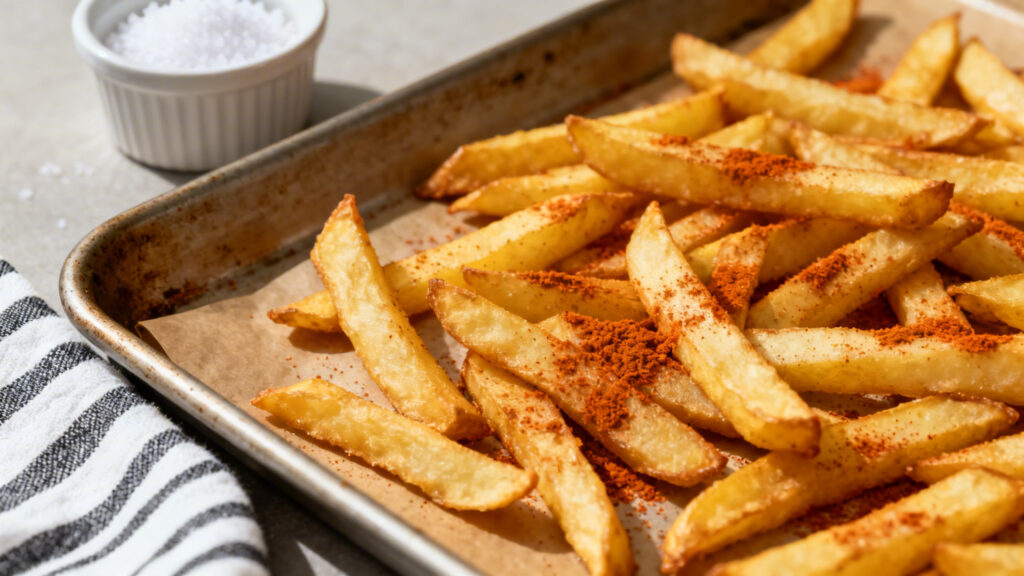 Frites au oven croustillantes pour saucisses barbecue