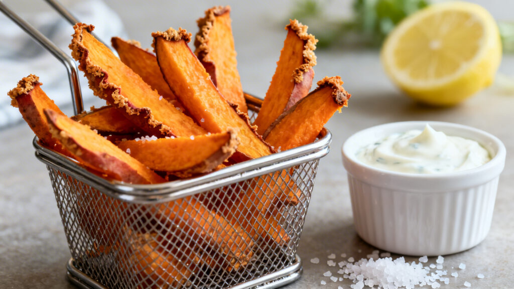 Frites de patate douce croustillantes au four