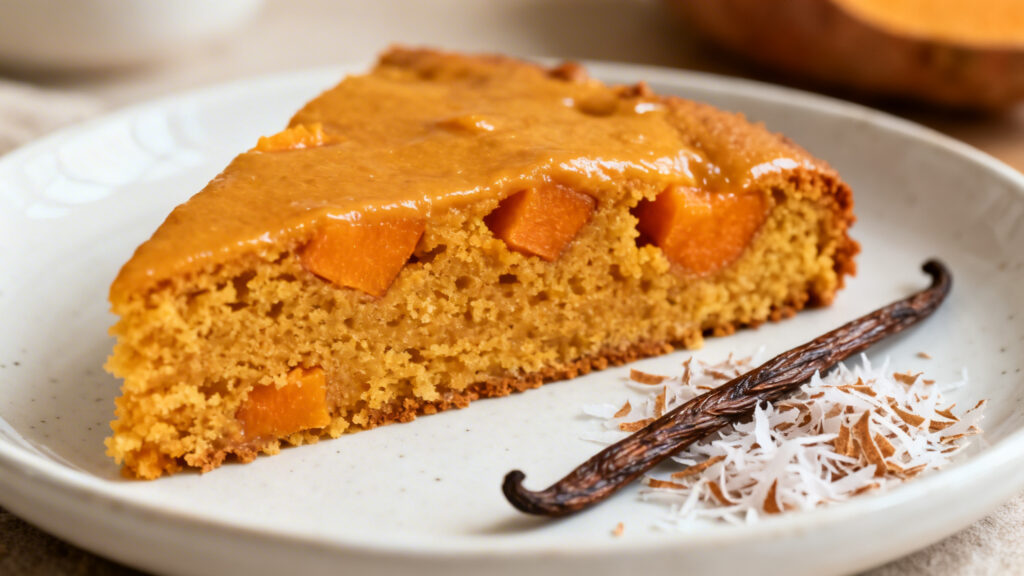 Gâteau de patate douce à la vanille et coco