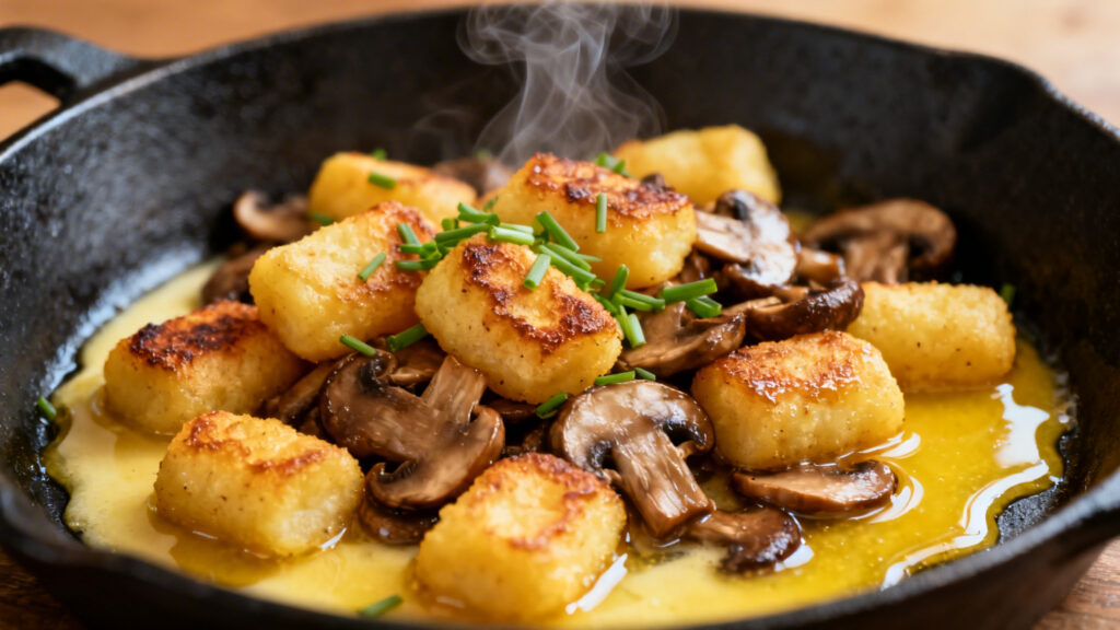 Plat végétarien original gnocchis au miso citron