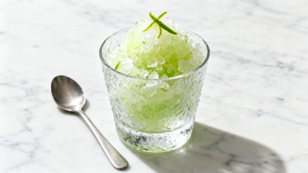 Granité citron vert, texture neige brillante