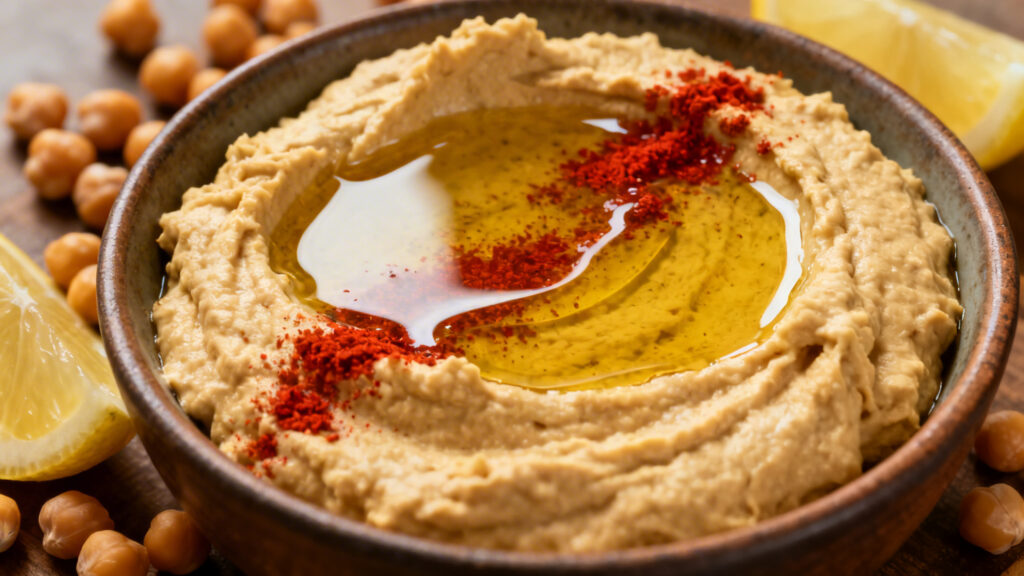 Houmous maison onctueux au citron et cumin
