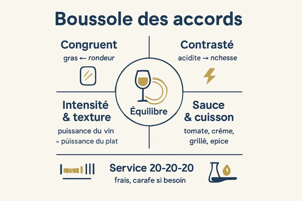 Infographie boussole des accords et règle 20/20/20