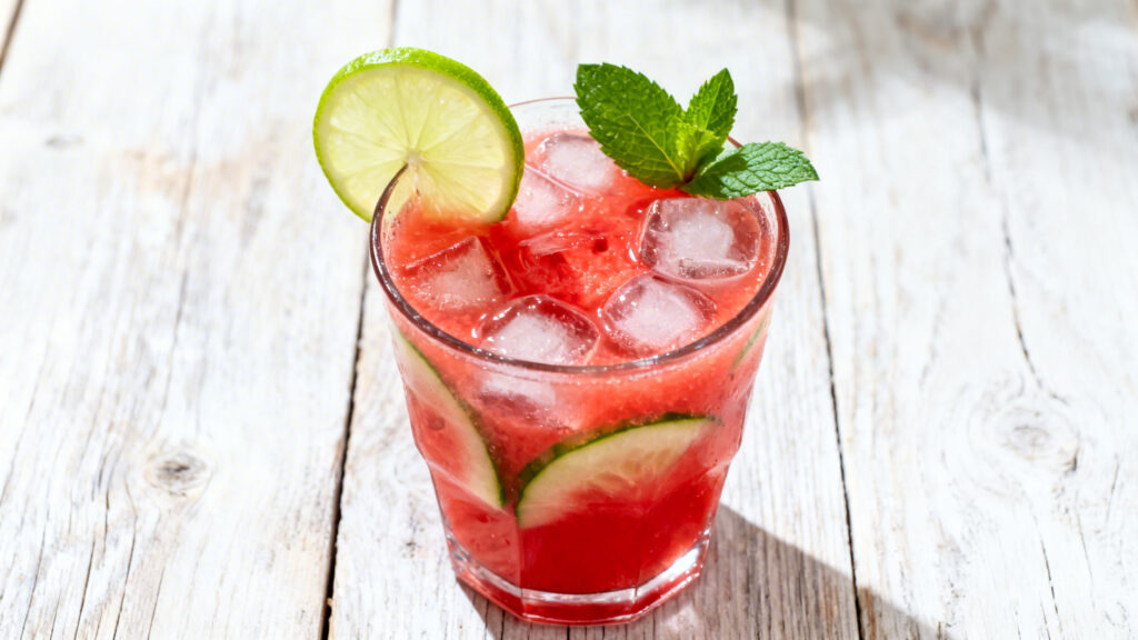 Jus de pastèque et concombre, citron vert