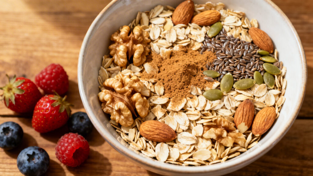 Muesli maison aux noix, fibres et IG bas