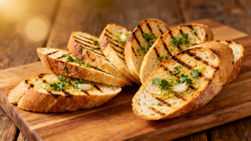 Pain à l’ail grillé croustillant pour sauces barbecue