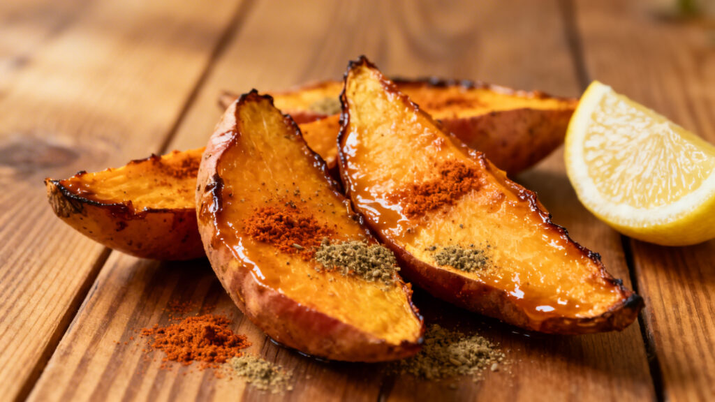 Patate douce rôtie croustillante au paprika fumé et cumin