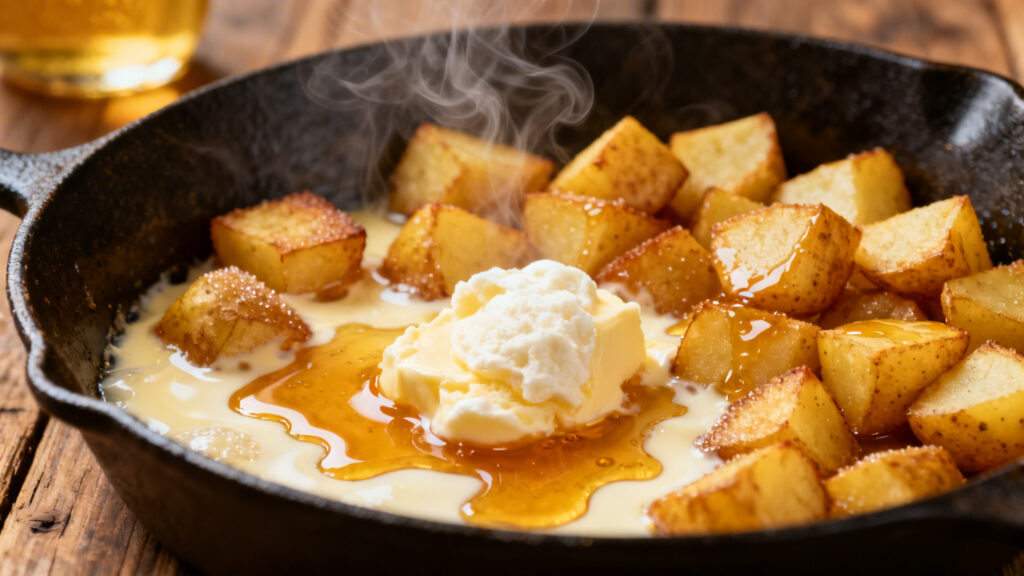 Pommes caramélisées au beurre avec déglaçage au cidre