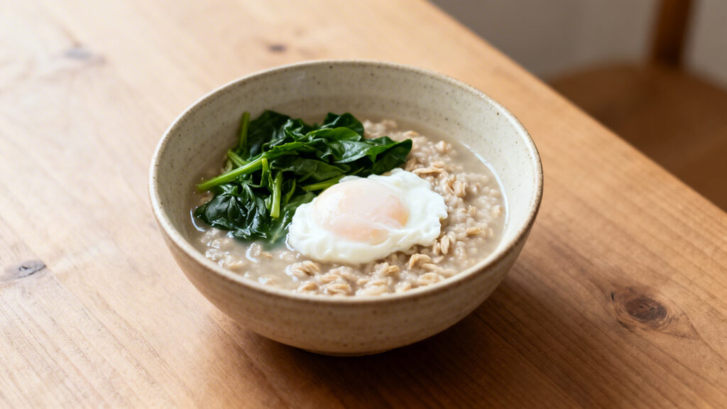 Porridge salé crémeux, protéines et fibres