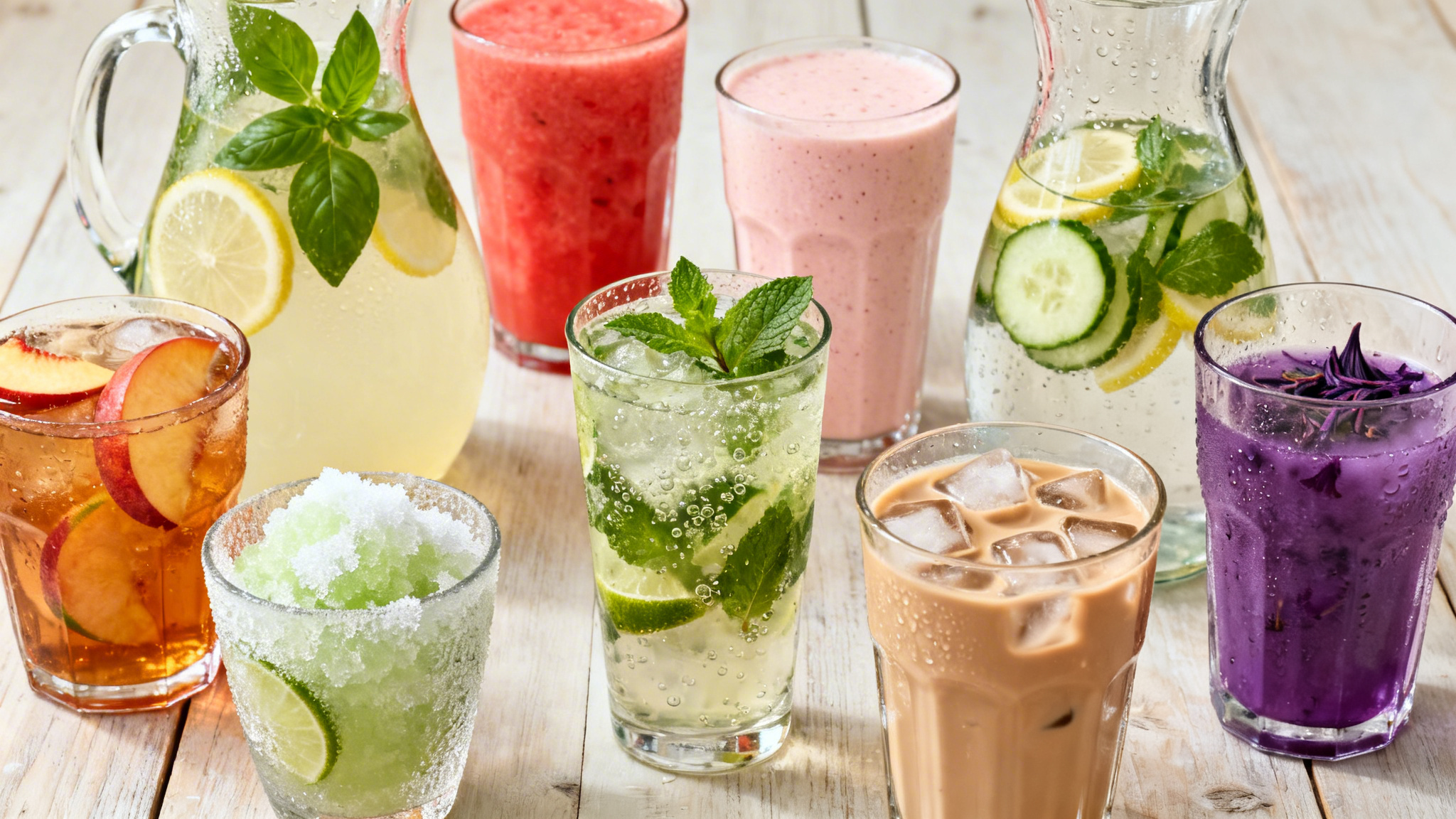 Assortiment de recettes de boissons maison estivales