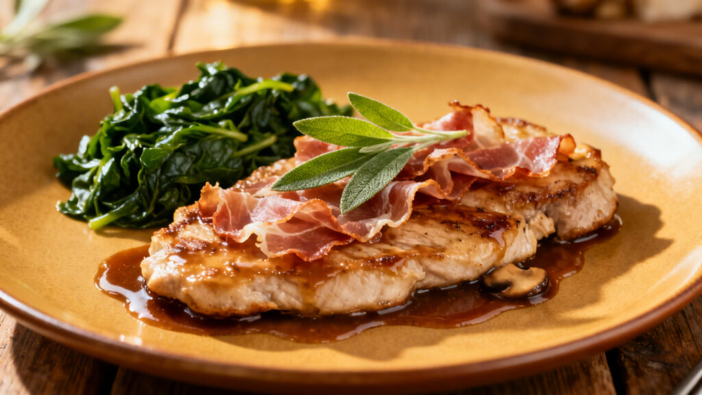 Saltimbocca de veau à la sauge et jus court