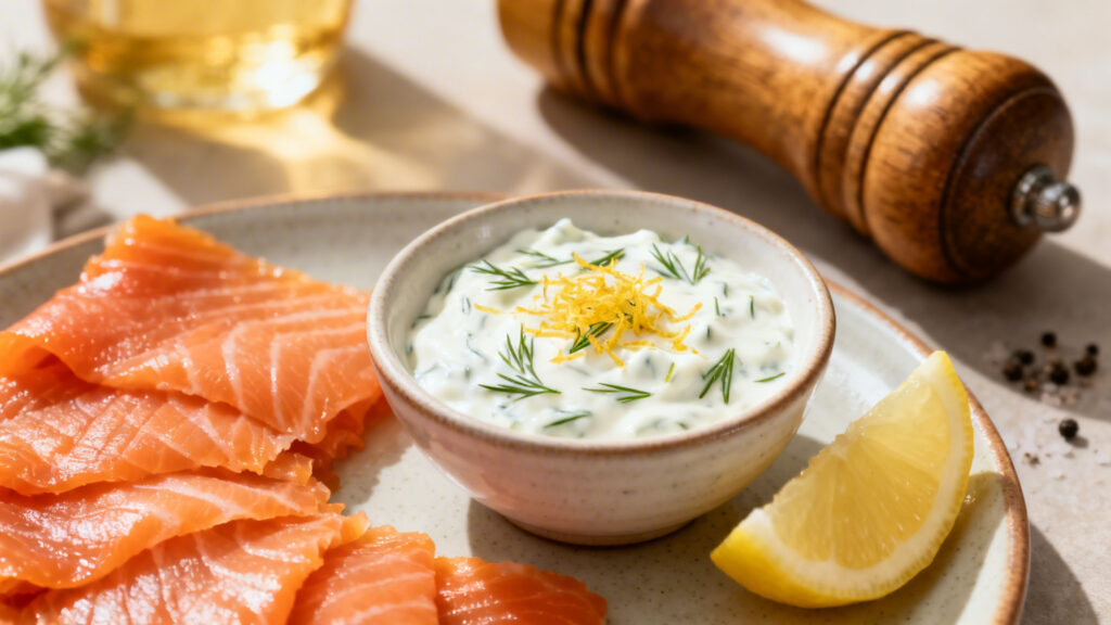 Sauce yaourt citron aneth pour saumon fumé