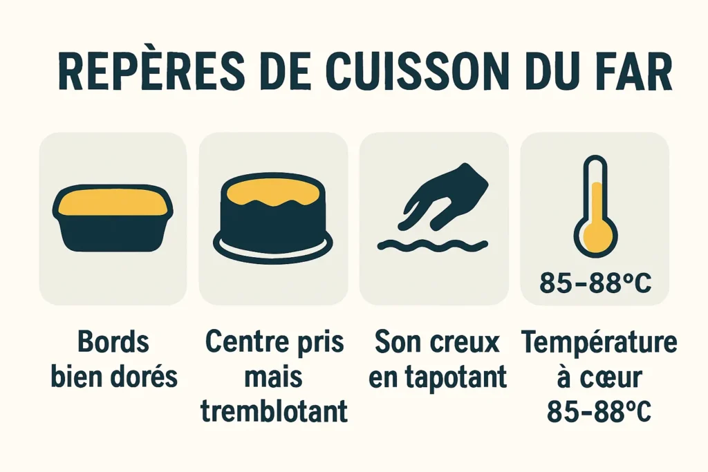 Bords dorés, centre tremblotant, 85-88 °C à cœur