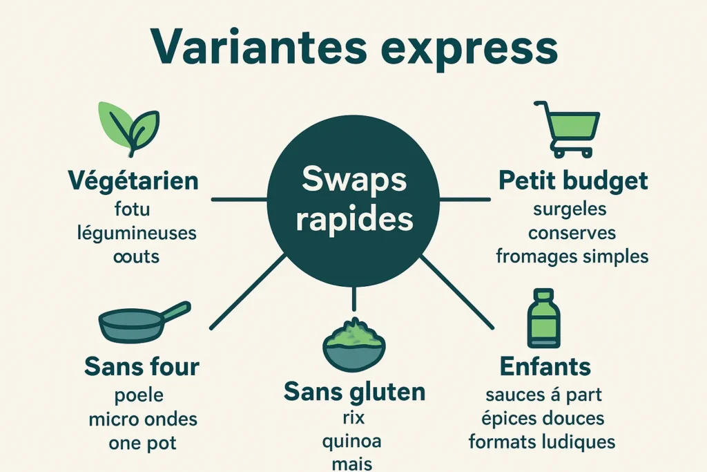 Schéma de swaps rapides pour menus de la semaine