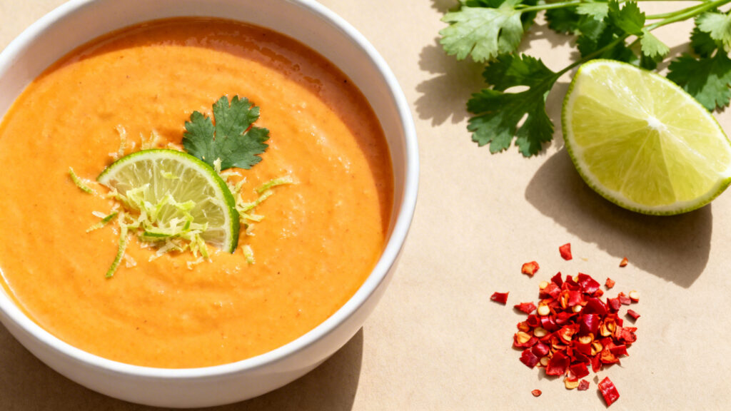 Soupe patate douce coco au curry doux