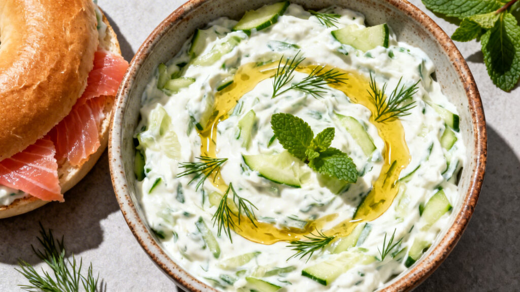 Tzatziki crémeux à l’aneth pour saumon froid