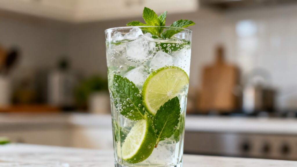 Virgin mojito sans alcool, menthe et citron