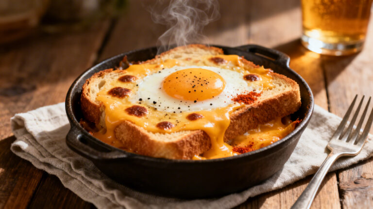 Recette de welsh gratiné au cheddar et bière ambrée