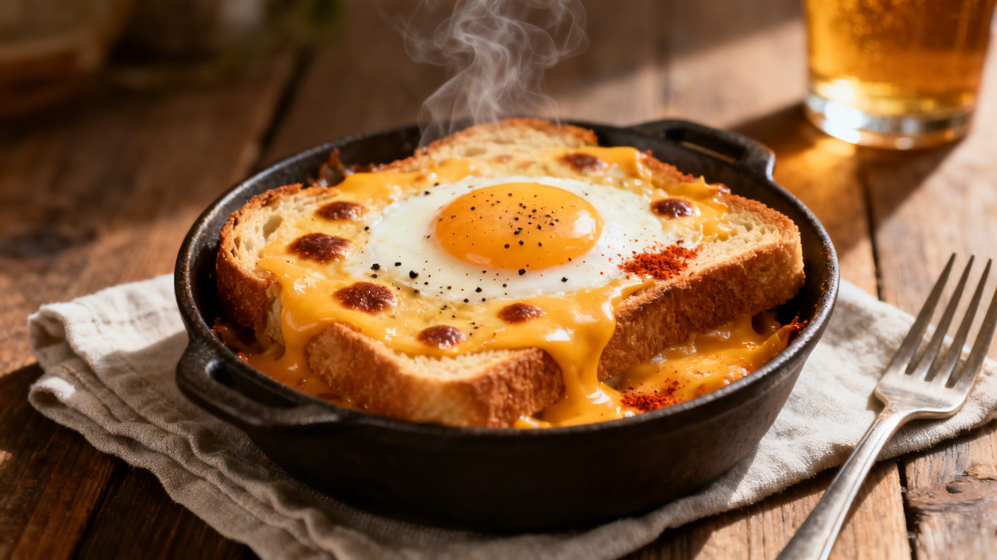 Recette de welsh gratiné au cheddar et bière ambrée