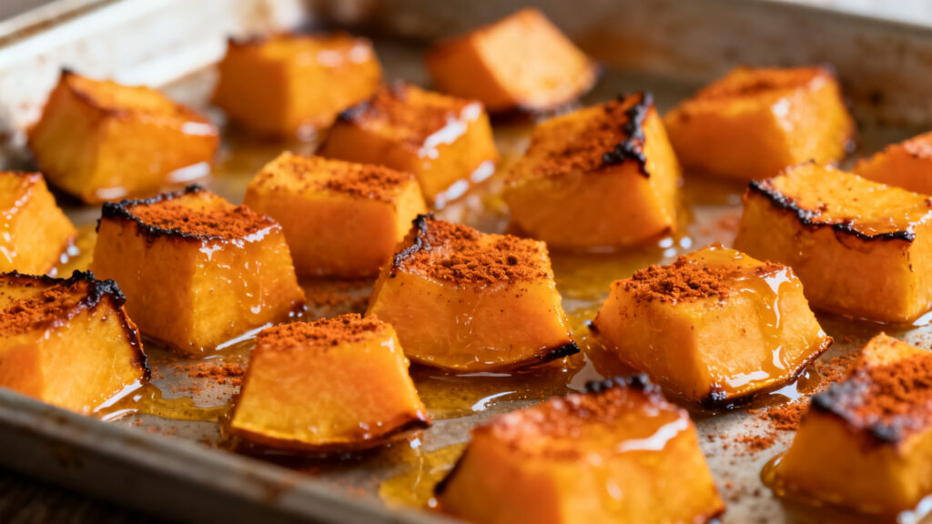Butternut rôtie, miel discret et paprika fumé