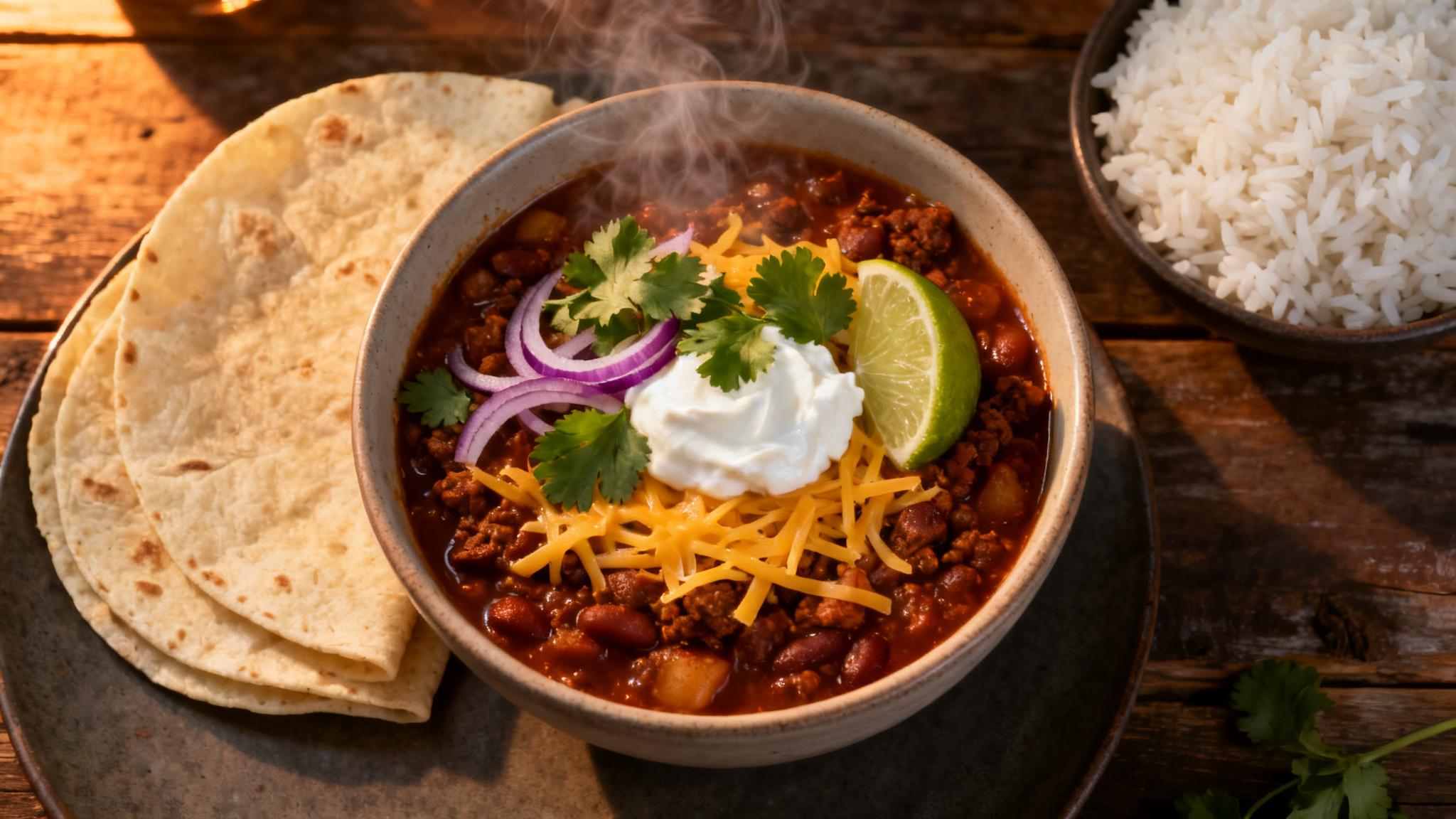 Recette de chili con carne express avec toppings