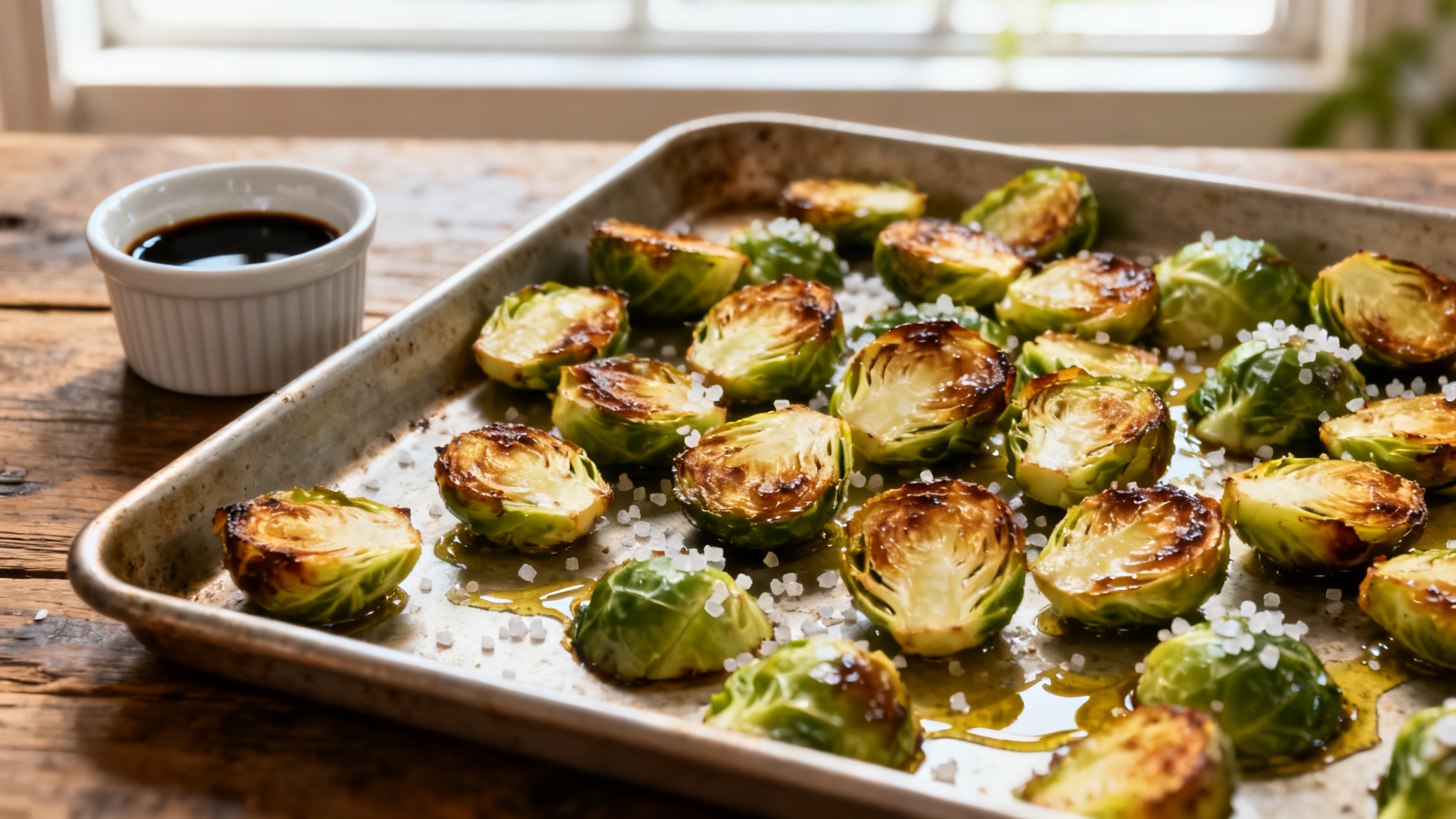 Cuisson des choux de Bruxelles rôtis, bords dorés et cœur tendre