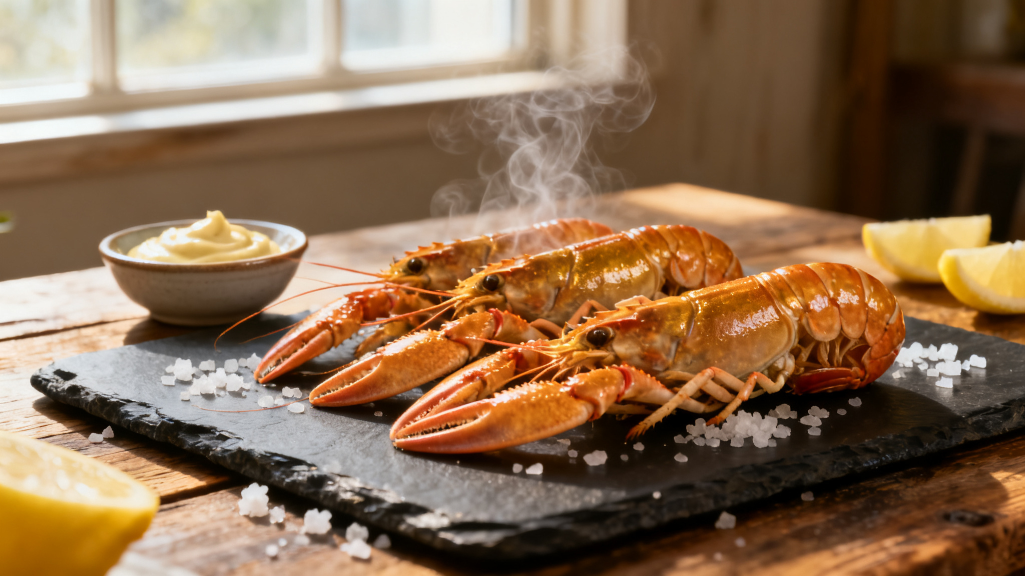 Langoustines après cuisson des langoustines, prêtes à servir