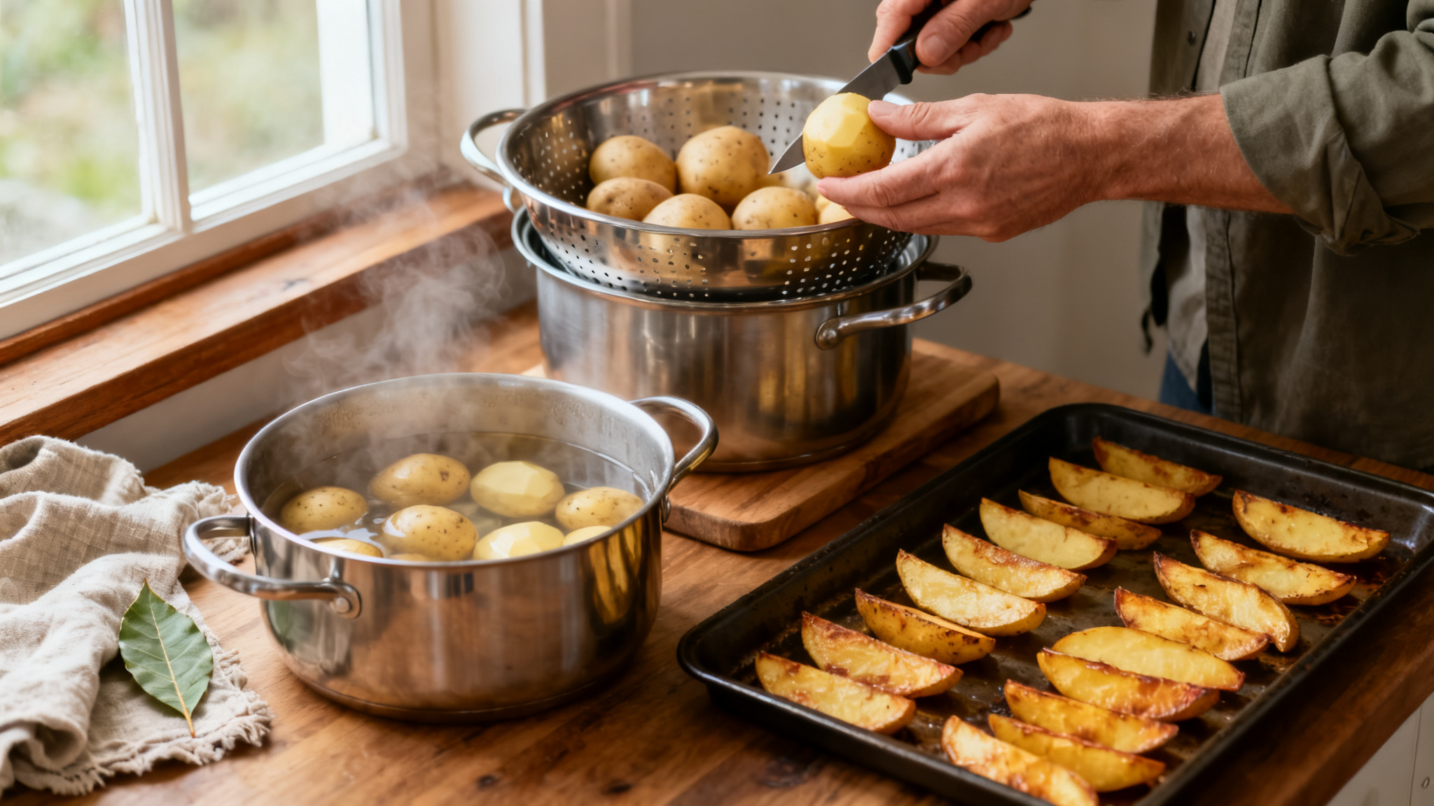 Cuisson des pommes de terre à l’eau, à la vapeur et au four