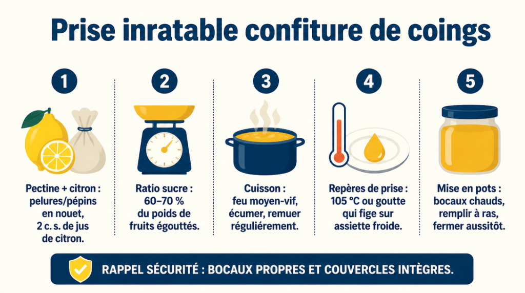 Infographie : pectine, 105 °C et test d’assiette froide