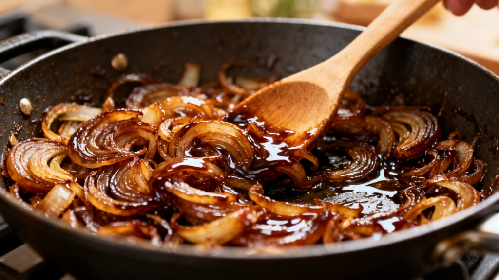 Oignons caramélisés doux-acidulés au balsamique