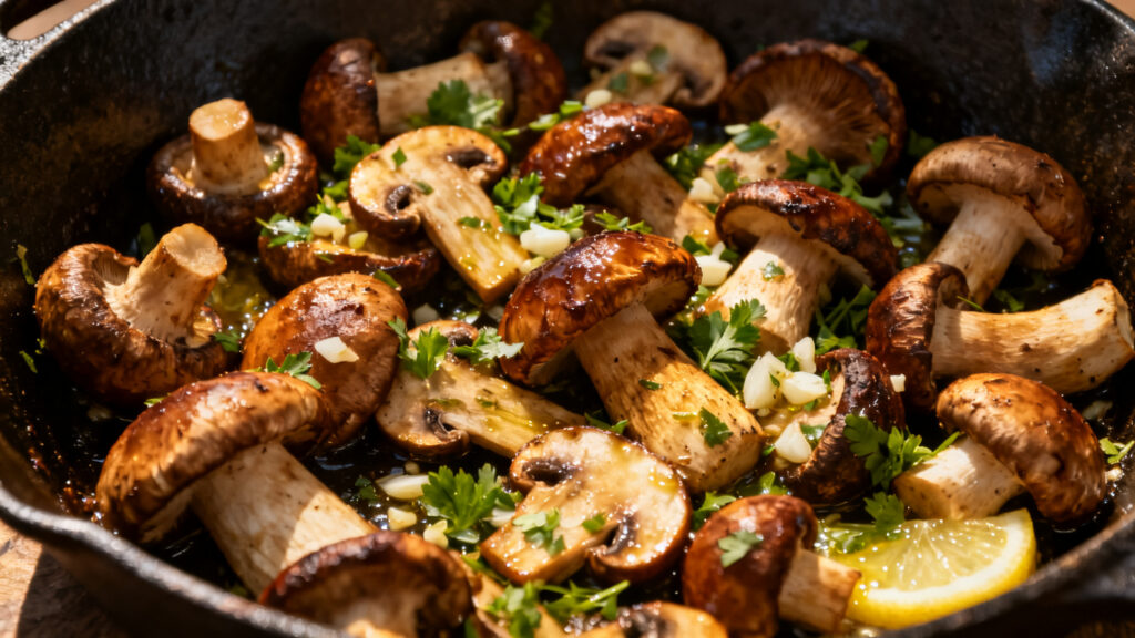 Poêlée forestière aux champignons persillés bien dorés
