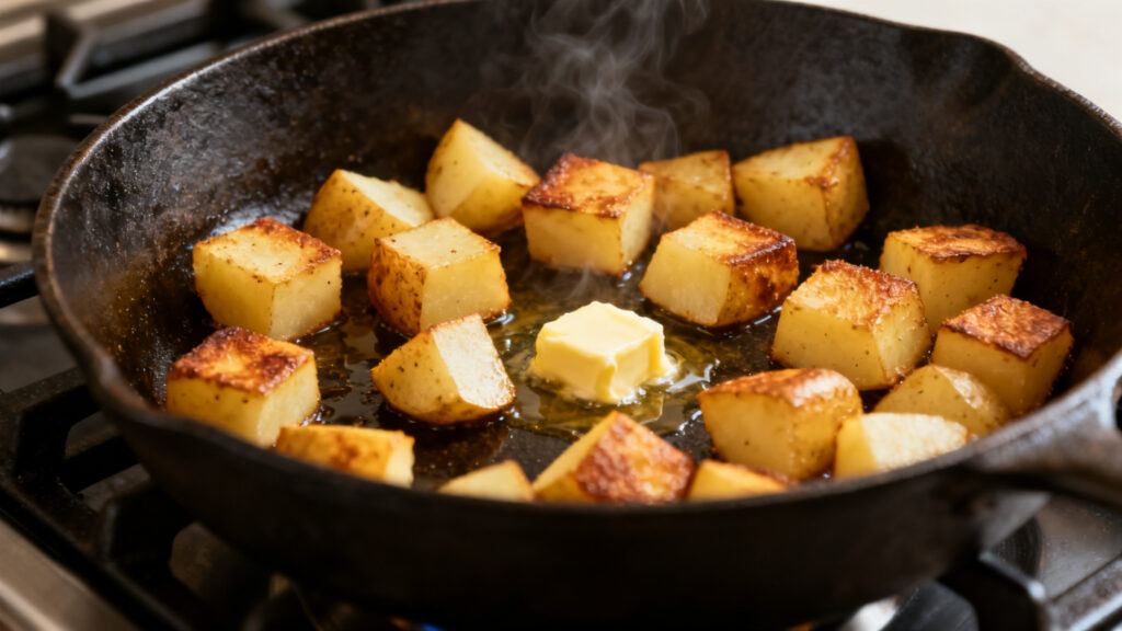 Pommes de terre sautées dorées sans coller à la poêle