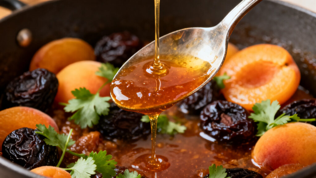 Sauce de tajine réduite, brillante et nappante