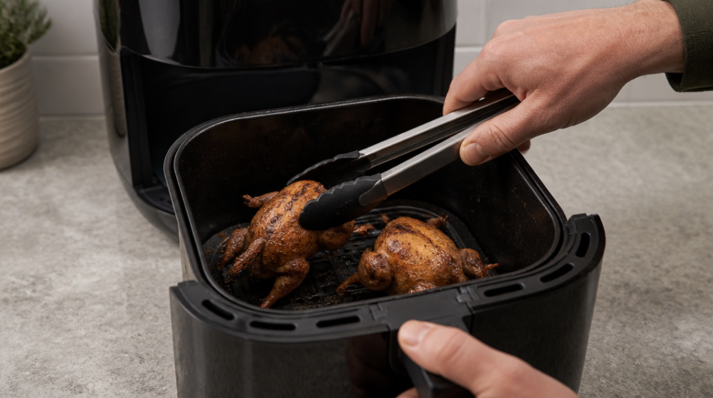 Air fryer cailles 180 °C, temps rapide et peau dorée