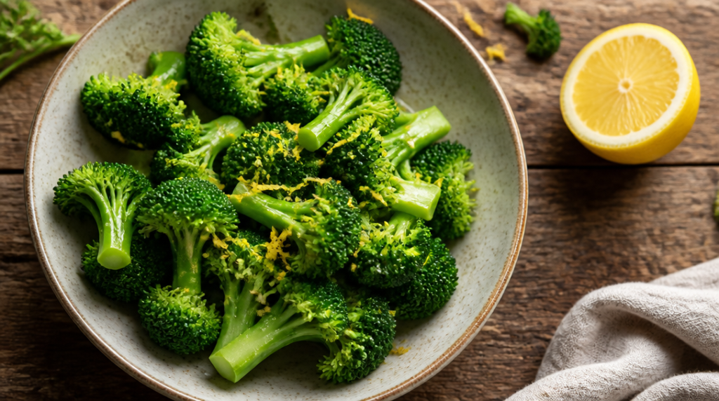 Brocoli vapeur al dente au zeste de citron